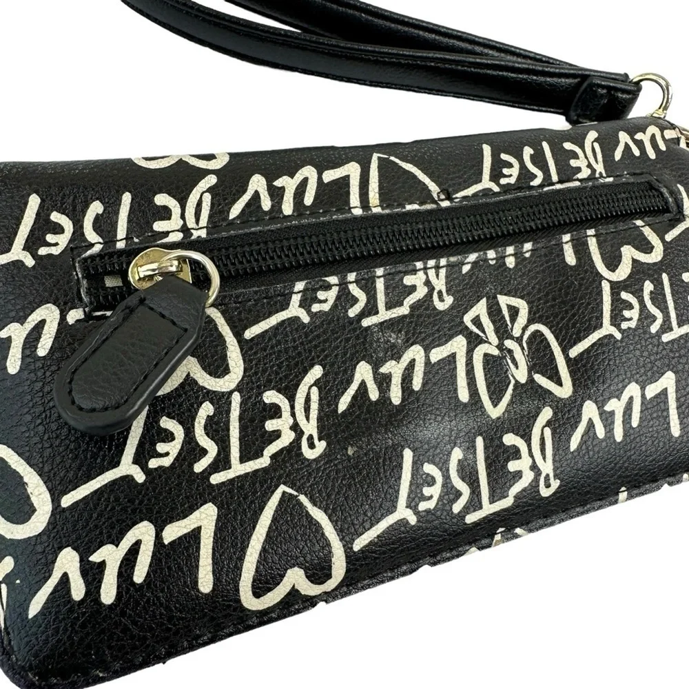 Luv Betsey Wristlet Wallet Black White